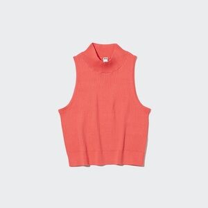 Uniqlo Sleeveless Coral Turtleneck Sweater Tank